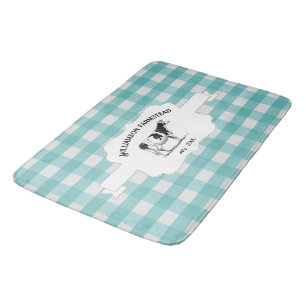 Aquamarine Buffalo Karierte Farm Kuh Badematte