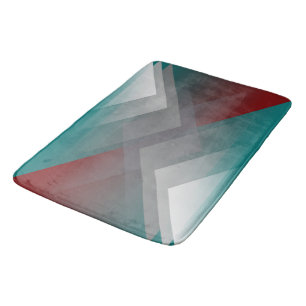Aquamarine burgundische graue Symmetrie Badematte