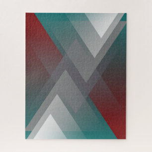 Aquamarine burgundische graue Symmetrie Puzzle