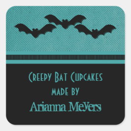 Aquamarine Butterfässer, Halloween-Backkleber Quadratischer Aufkleber