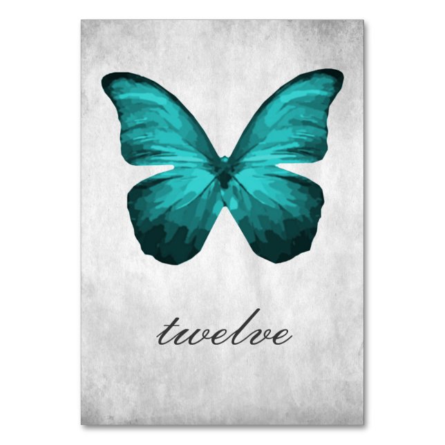 Aquamarine Butterfly-Tischnummer Tischnummer (Vorderseite)