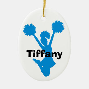 Aquamarine-Cheerleader-Verzierung Keramikornament