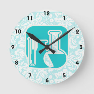 Aquamarine Chemie Runde Wanduhr