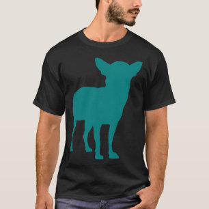 Aquamarine Chihuahua-Silhouette T-Shirt