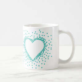 Aquamarine Confetti-Herz-Tasse Tasse