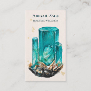 Aquamarine Crystal Holistic Spiritueller Yoga Visitenkarte