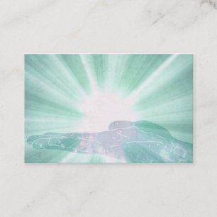 *~* aquamarine cyan-blaue heilende Energie-Hand Visitenkarte