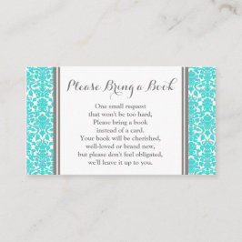 Aquamarine Damask Baby Showcard Reservierungskarte Begleitkarte