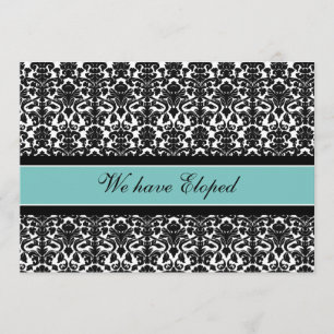 Aquamarine Damast-Entlaufen-Mitteilungs-Karten Ankündigung