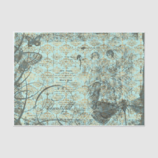 Aquamarine Damendecoupe Seidenpapier