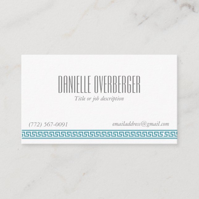 Aquamarine das Geschäfts-Karte der griechischen Visitenkarte (Vorderseite)