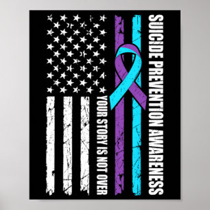 Aquamarine der monatlichen Flagge zur Prävention v Poster
