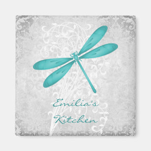 Aquamarine Dragonfly Personalisiert Magnet
