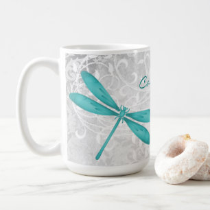 Aquamarine Dragonfly Personalisierter Kaffee Tasse