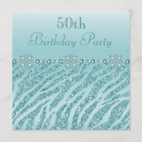 Aquamarine Druckjuwelen u. Zebra-Glitzer-50.
