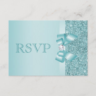 Aquamarine DruckSequins, die UAWG Wedding sind RSVP Karte