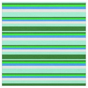 Aquamarine, dunkelgrün, Limon, blau und weiß Stoff