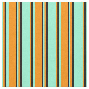 Aquamarine, dunkelorange und schwarz gefärbte Stre Stoff