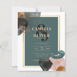 Aquamarine EARTH TONES WEDING INVITE QR Code