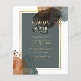 Aquamarine EARTH TONES WEDING INVITE QR Code Flyer