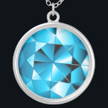 Aquamarine-Edelstein-Sterlingsilber-Halskette Versilberte Kette<br><div class="desc">Sterlingsilber-Kettenschmuck mit Edelstein ähnlichem Aquamarineanhänger</div>