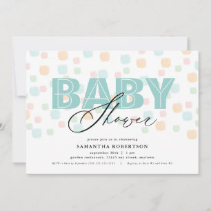 Aquamarine Einladung zur neutralen Babydusche