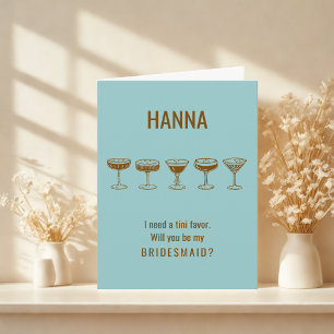 Aquamarine Espresso Martini Werden Sie meine Bride Einladung