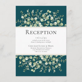 Aquamarine Eukalyptus-Hochzeitsempfehlung Begleitkarte