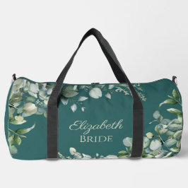 Aquamarine Eukalyptusbräute mit großer Duffe Duffle Bag
