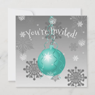 Aquamarine Extravagante Weihnachtsfeier Einladung
