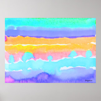 Aquamarine Fantasy Watercolor 02 Poster