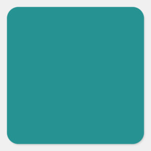 Aquamarine Farbe Grün 008080, Option zum Hinzufüge Quadratischer Aufkleber