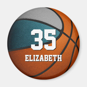 aquamarine Farben für die Basketballmannschaft Magnet