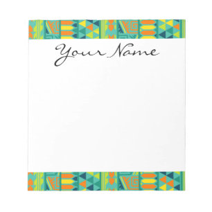 Aquamarine Farbenfrohe Abstrakte Aztekendruckmuste Notizblock