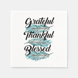 aquamarine Federn dankbar dankbar, gesegnet Piloti Serviette