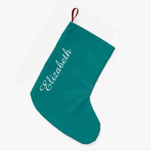 Aquamarine Festfarbe Kleiner Weihnachtsstrumpf