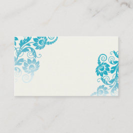 Aquamarine florale Escortkarten Platzkarte