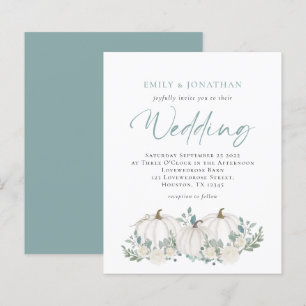 Aquamarine Foliage-Hochzeitseinladung von Haushalt