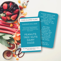Aquamarine Food Allergy Alert Personalisiert Koch
