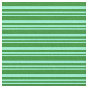 Aquamarine & Forest Green farbene Streifen Stoff