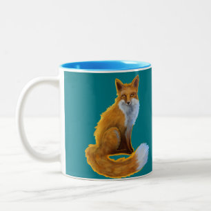 Aquamarine Fox-Tasse Zweifarbige Tasse
