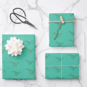 aquamarine Frösche Geschenkpapier Set