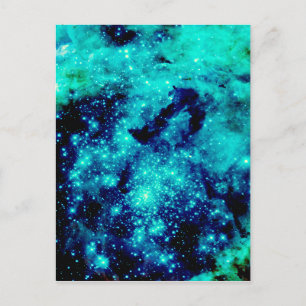 Aquamarine Galaxie Postkarte