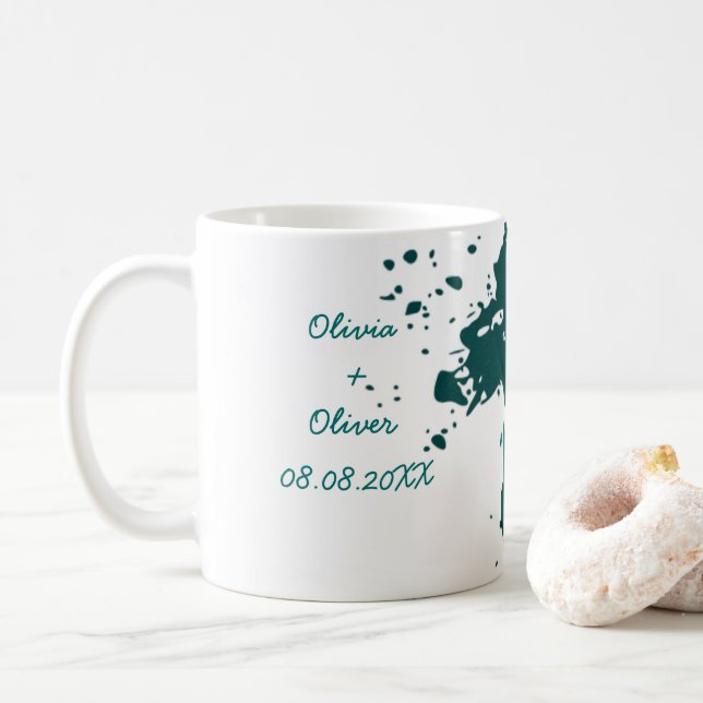 Aquamarine Gastgeschenk Hochzeit für grün gestrich Kaffeetasse (Mit Donut)