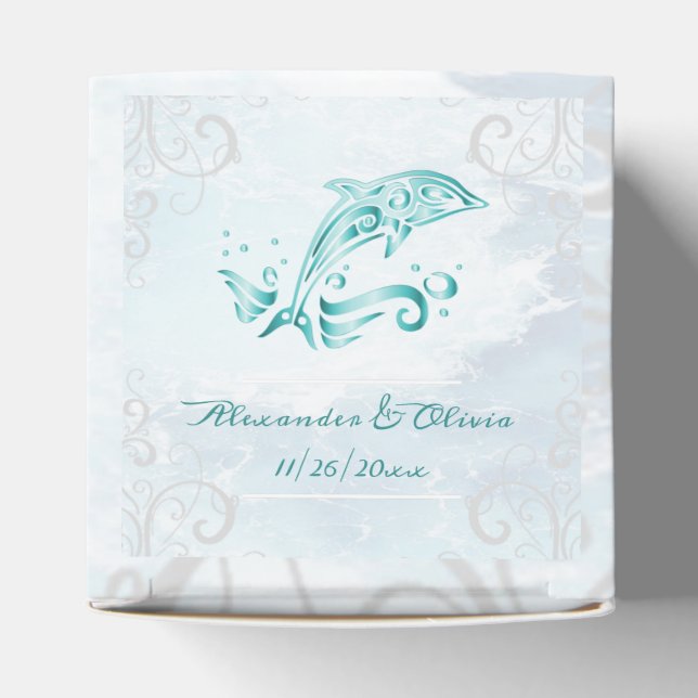 Aquamarine Gastgeschenk Hochzeit Geschenkschachtel (Oben)