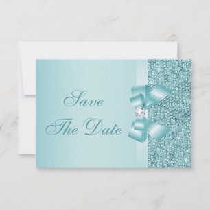 Aquamarine gedruckte Sequenzen Hochzeitsszenierung Save The Date