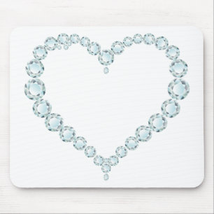 Aquamarine Gem Heart Mousepad