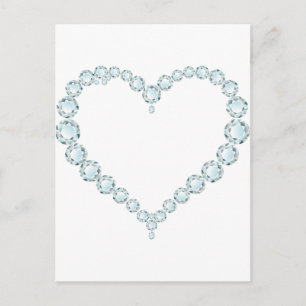 Aquamarine Gem Heart Postkarte