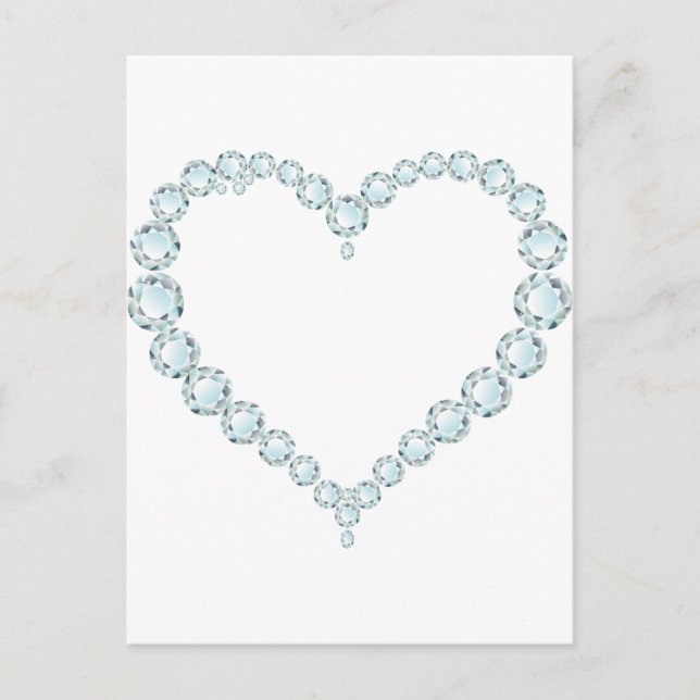 Aquamarine Gem Heart Postkarte (Vorderseite)