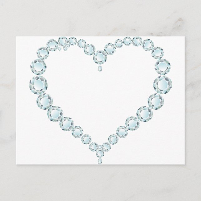 Aquamarine Gem Heart Postkarte (Vorderseite)